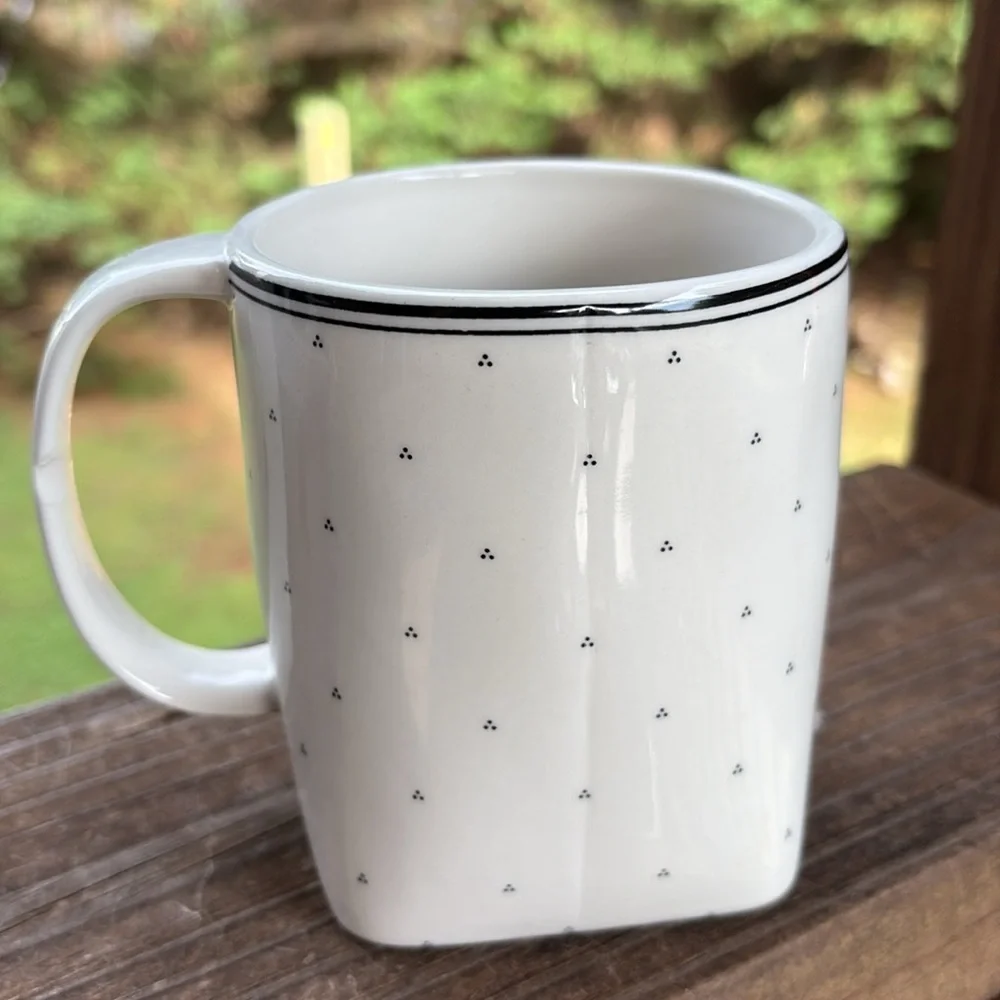 ANTHROPOLOGIE Mug Letter L Drop Cap Monogram Love Wins Always Coffee Cup